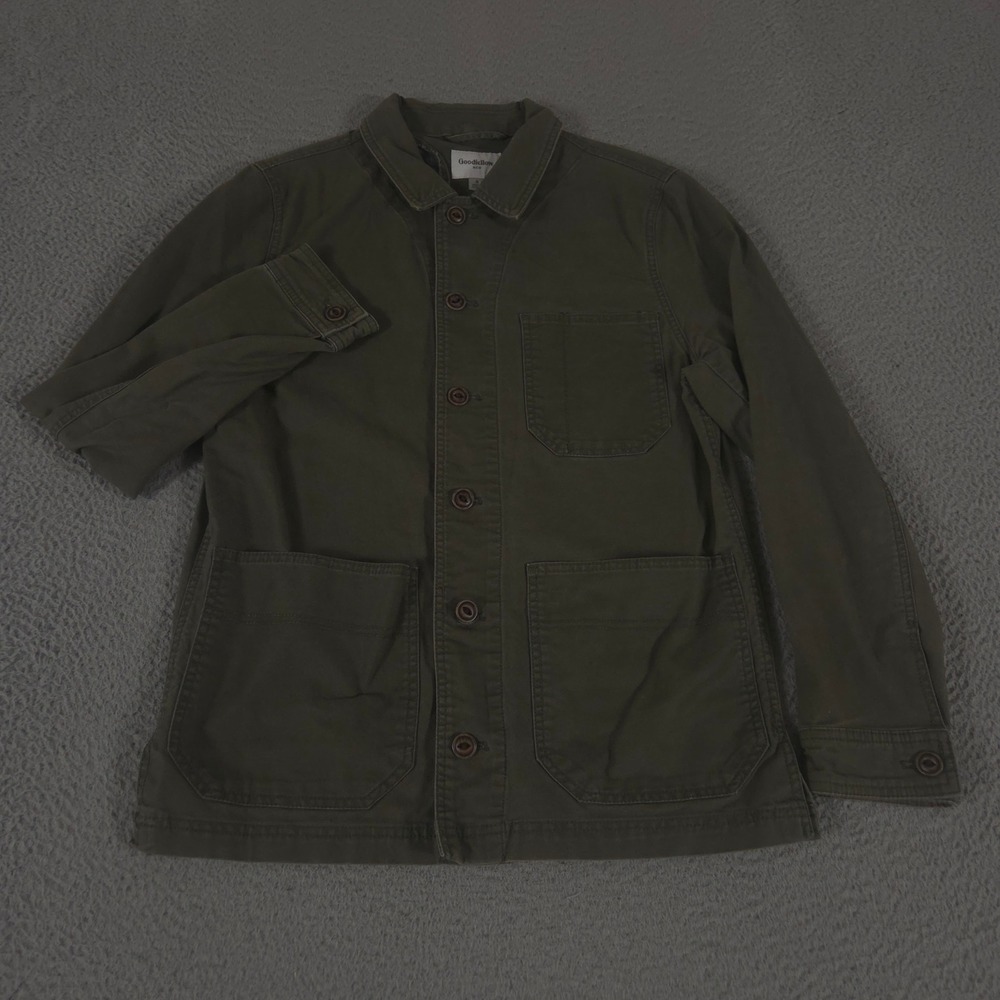 Goodfellow & Co Jacket Mens Small Olive Chore Cotton Twill Utility Field Coat